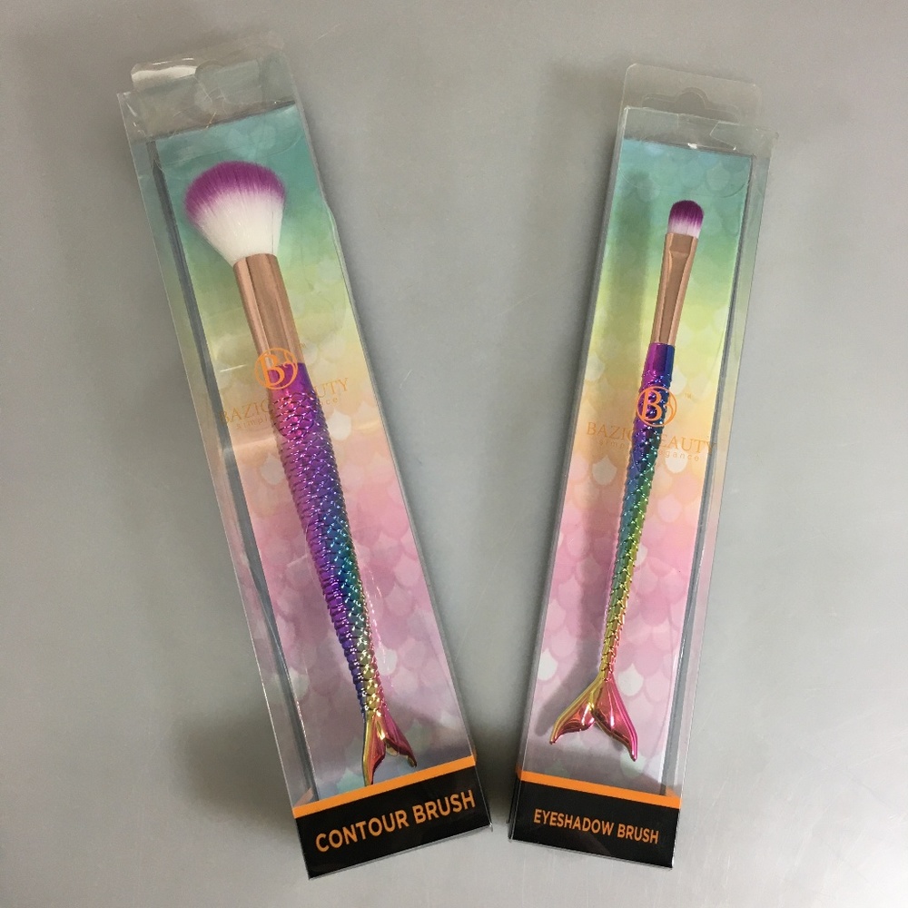 Bazic Beauty Lot 2 Mermaid Brushes Contour Eyebrow